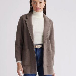 Quince Knit Blazer Heather Brown XS